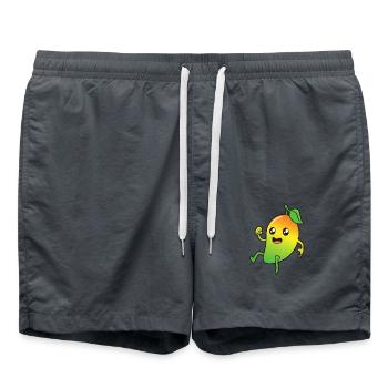 Kawaii Comic Mango - Badeshorts - Anthrazit - Vorne - AI Model Male 185 light (185cm)
