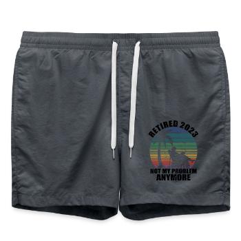 Retired 2023 Retirement Gift For Men & Women Funny - Swim Trunks - anthracite - Front - AI Model Male 185 light (185cm)