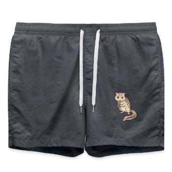 Kawaii Thirteen Stripes Croissants - Swim Trunks - anthracite - Front - AI Model Male 185 light (185cm)