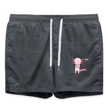 Axolotl Naysayer - Nope - Swim Trunks - anthracite - Front - AI Model Male 185 light (185cm)