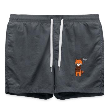Red Panda Naysayer - Nope - Swim Trunks - anthracite - Front - AI Model Male 185 light (185cm)