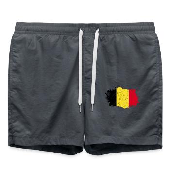 Belgium Flag Grunge Belgium Flag - Swim Trunks - anthracite - Front - AI Model Male 185 light (185cm)
