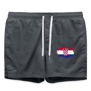 Croatie Drapeau Grunge Croatie Drapeau - Short de bain - charbon - Devant - AI Model Male 185 light (185cm)