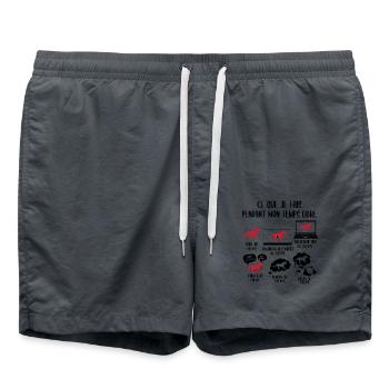 Ce que je fais pendant mon temps libre cheval - Short de bain - charbon - Devant - AI Model Male 185 light (185cm)