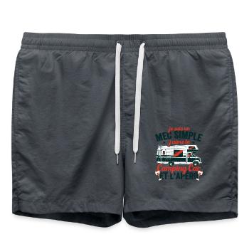 Mec Simple Qui Aime Le Camping Car Et L'apéro - Short de bain - charbon - Devant - AI Model Male 185 light (185cm)