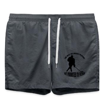 Eishockey Vater Dad Wintersport Papa Eishockeyteam - Badeshorts - Anthrazit - Vorne - AI Model Male 185 light (185cm)