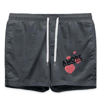Amore with heart - Swim Trunks - anthracite - Front - AI Model Male 185 light (185cm)