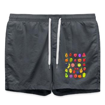 Comic Kawaii Früchte - Badeshorts - Anthrazit - Vorne - AI Model Male 185 light (185cm)