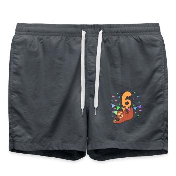 Avec paresse - anniversaire des enfants 6 ans - Short de bain - charbon - Devant - AI Model Male 185 light (185cm)
