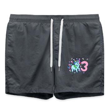 Avec Unicorn - Girl’s Birthday 3 ans - Short de bain - charbon - Devant - AI Model Male 185 light (185cm)