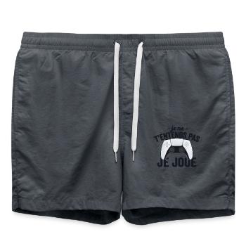 Je Ne T'entends Pas Je Joue Gamer Console Cadeau - Short de bain - charbon - Devant - AI Model Male 185 light (185cm)