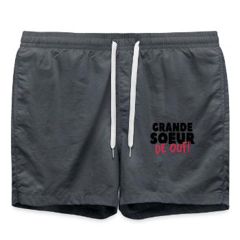 Grand Soeur De Ouf - Short de bain - charbon - Devant - AI Model Male 185 light (185cm)