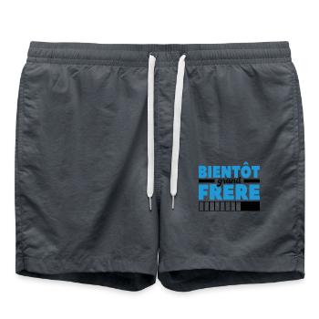 Bientôt Grand-frère - Short de bain - charbon - Devant - AI Model Male 185 light (185cm)
