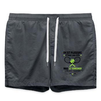 Le tennisman l'emporte toujours Humour cadeau - Short de bain - charbon - Devant - AI Model Male 185 light (185cm)