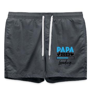 Papa 2023 Loading Annonce Grossesse Futur Papa - Short de bain - charbon - Devant - AI Model Male 185 light (185cm)