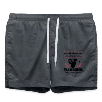 Le golfeur l'emporte toujours, Cadeau golfeur - Short de bain - charbon - Devant - AI Model Male 185 light (185cm)
