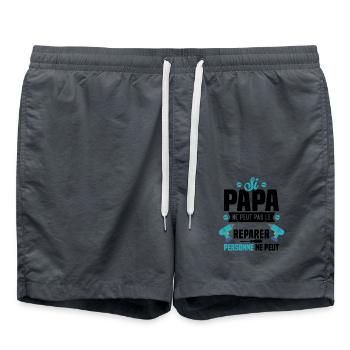 Si papa ne peut pas le réparer, personne ne peut - Short de bain - charbon - Devant - AI Model Male 185 light (185cm)