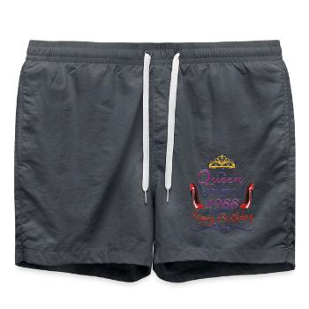 A Queen Was Born In 1988 - 34 Years Old Birthday - Swim Trunks - anthracite - Front - AI Model Male 185 light (185cm)