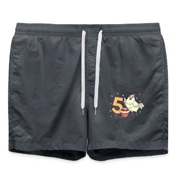 With Chicken - Children's Birthday 5 Years - Swim Trunks - anthracite - Front - AI Model Male 185 light (185cm)