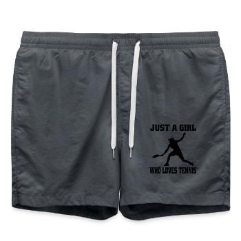 Tennis Tennisspielerin Mädchen Tennisverein Frau - Badeshorts - Anthrazit - Vorne - AI Model Male 185 light (185cm)