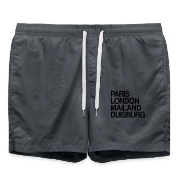 Duisburg Paris Londres Milan J’adore Duisburgers - Short de bain - charbon - Devant - AI Model Male 185 light (185cm)