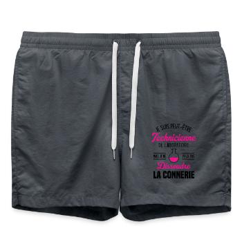 Je suis peut être technicienne de laboratoire - Short de bain - charbon - Devant - AI Model Male 185 light (185cm)