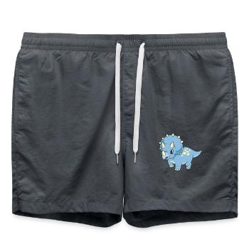 Kawaii Triceratops - Short de bain - charbon - Devant - AI Model Male 185 light (185cm)