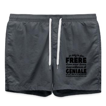 Je Suis Le Fier Frère D'une Soeur Merveilleuse - Short de bain - charbon - Devant - AI Model Male 185 light (185cm)