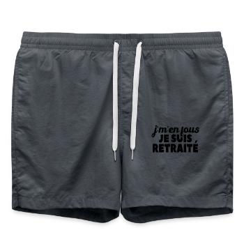 J'm'en Fous Je Suis Retraité - Short de bain - charbon - Devant - AI Model Male 185 light (185cm)