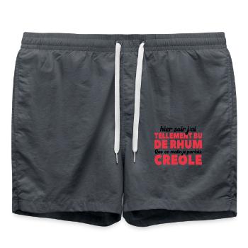 Hier Soir J'ai Tellement Bu De Rhum - Short de bain - charbon - Devant - AI Model Male 185 light (185cm)
