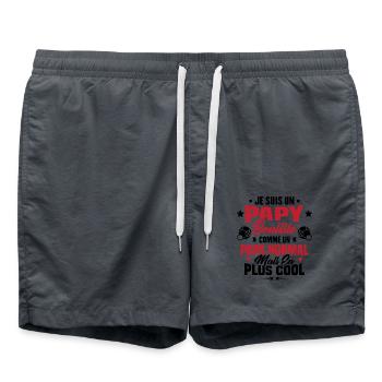 Je suis un papy bouliste comme un papa normal - Short de bain - charbon - Devant - AI Model Male 185 light (185cm)