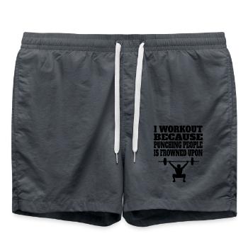 Bodybuilder Fitness Musculation Athlètes Muscle - Short de bain - charbon - Devant - AI Model Male 185 light (185cm)