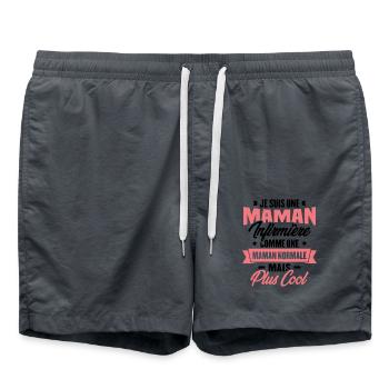 Maman infirmière comme une Maman normale plus cool - Short de bain - charbon - Devant - AI Model Male 185 light (185cm)