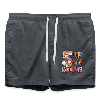 5 And still blooming girls flowery 5. - Swim Trunks - anthracite - Front - AI Model Male 185 light (185cm)