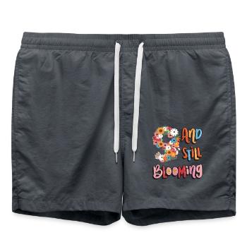 9 And still blooming girls flowery 9. - Swim Trunks - anthracite - Front - AI Model Male 185 light (185cm)