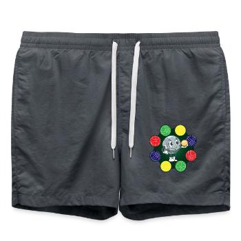 Kugelspiel Petanque für einen Petanque Spieler - Badeshorts - Anthrazit - Vorne - AI Model Male 185 light (185cm)