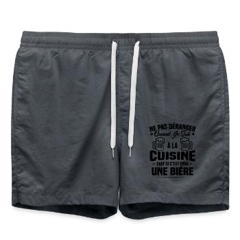 Ne pas déranger quand je suis à la cuisine Cadeau - Short de bain - charbon - Devant - AI Model Male 185 light (185cm)
