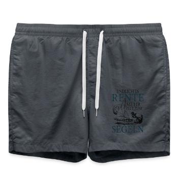 Rente Ruhestand segeln - Badeshorts - Anthrazit - Vorne - AI Model Male 185 light (185cm)