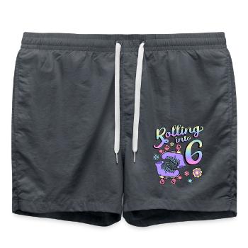 Rouler dans 6 rollers Floral 6ème année - Short de bain - charbon - Devant - AI Model Male 185 light (185cm)