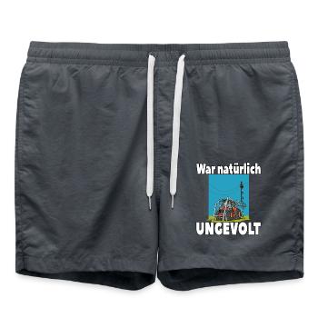 War natürlich ungevolt Lustiger Traktor Strommast - Badeshorts - Anthrazit - Vorne - AI Model Male 185 light (185cm)