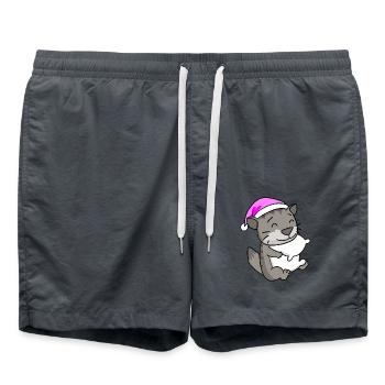 Chat Cat Race Sibérien Cat - Short de bain - charbon - Devant - AI Model Male 185 light (185cm)