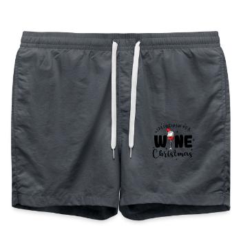 Je rêve d’un Noël au vin - Short de bain - charbon - Devant - AI Model Male 185 light (185cm)