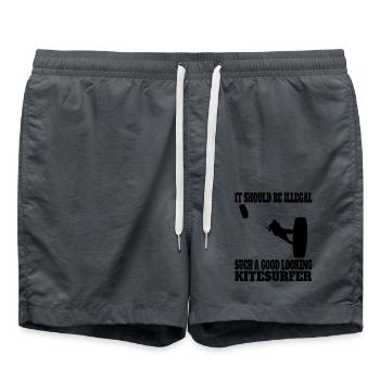 Kitesurfer Cadeau Planche à voile Planche à voile Surf - Short de bain - charbon - Devant - AI Model Male 185 light (185cm)