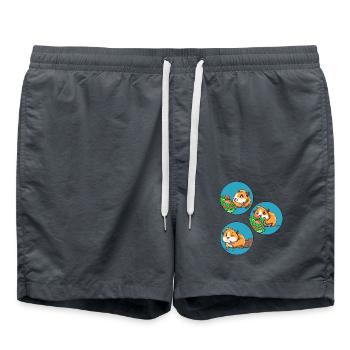 Meerschweinchen Futter Kacken Futtern - Badeshorts - Anthrazit - Vorne - AI Model Male 185 light (185cm)