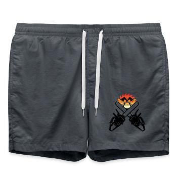 Tronçonneuse Axe Forester Bûcheron Scie Chaîne - Short de bain - charbon - Devant - AI Model Male 185 light (185cm)