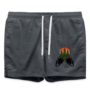 Tronçonneuse Axe Forester Bûcheron Scie Chaîne - Short de bain - charbon - Devant - AI Model Male 185 light (185cm)