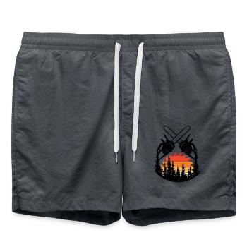 Tronçonneuse Axe Forester Bûcheron Scie Chaîne - Short de bain - charbon - Devant - AI Model Male 185 light (185cm)