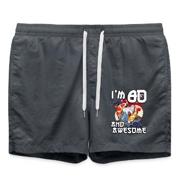 J’ai 80 ans et j’ai un koi de carpe japonaise génial - Short de bain - charbon - Devant - AI Model Male 185 light (185cm)