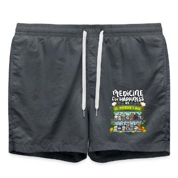 Medicine To Happiness On St. Patrick's Day - - Swim Trunks - anthracite - Front - AI Model Male 185 light (185cm)
