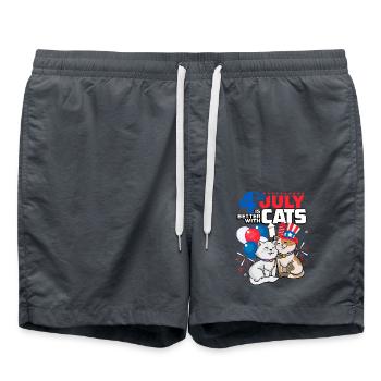 Le 4 juillet est meilleur avec les chats - Short de bain - charbon - Devant - AI Model Male 185 light (185cm)